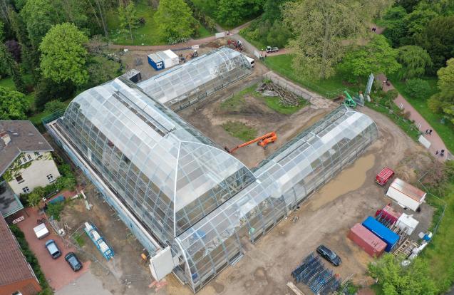 Tropische kas voor Botanische tuin Flora