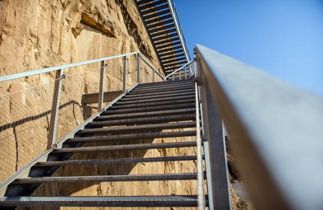 Escalier avec plateforme d'observation, carrière ENCI